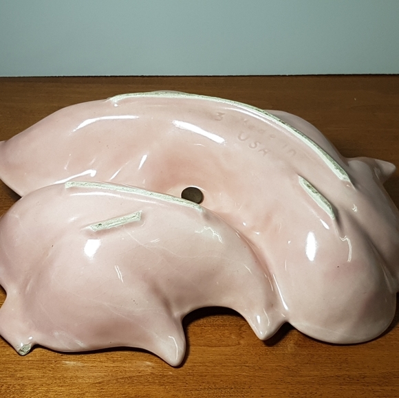 Vintage Pink Leaves Serving Dish With Handle - Picture 7 of 11